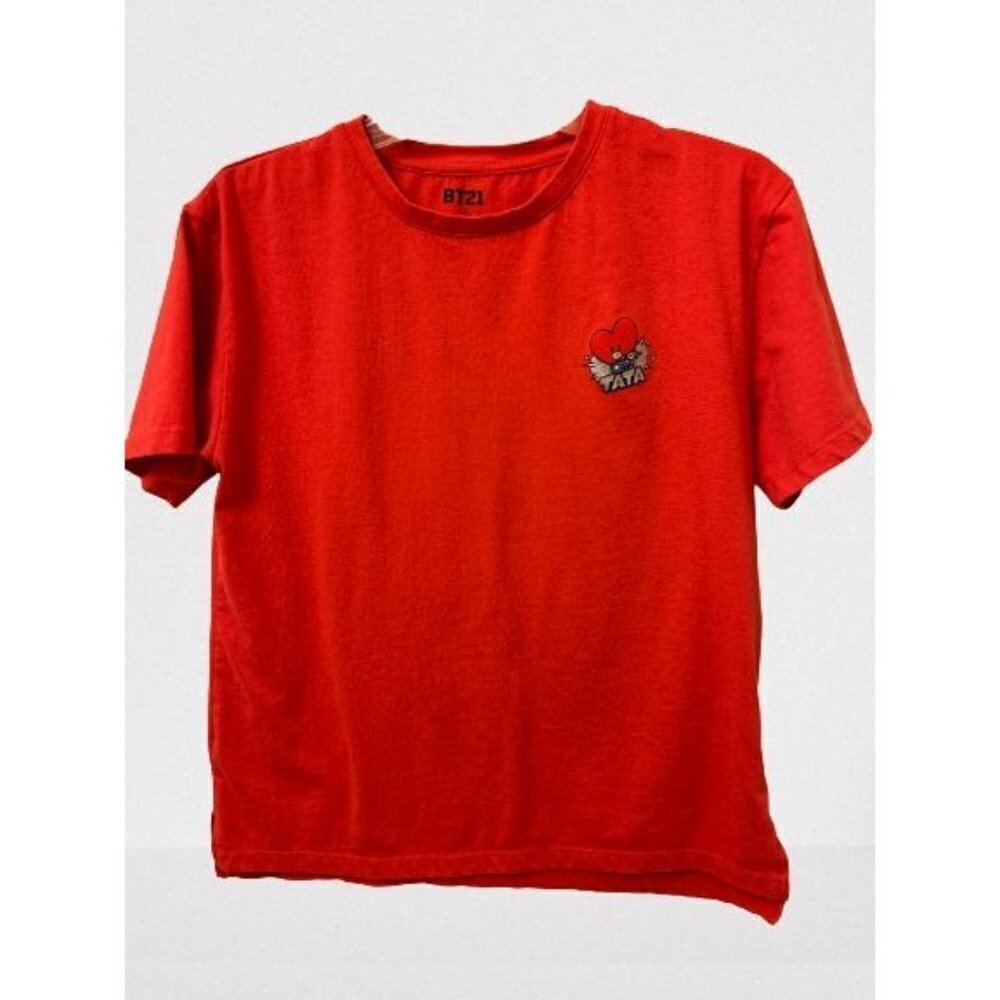 Women's Size Med BT21 Cotton Red Shirt with Logo